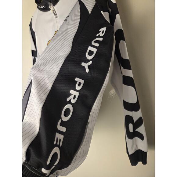 Mens Rudy Project Cycling Jersey Mens Size M White + Black Long Sleeve Zip Up - Picture 4 of 12